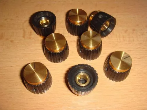 Marshall® knob shaft with set-screw, gold cap, 8 pieces
