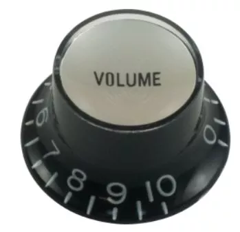 Top hat knob volume, black