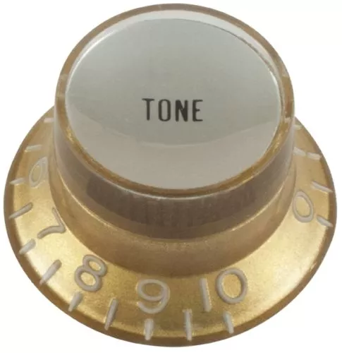 Top hat tone guitar knob, gold