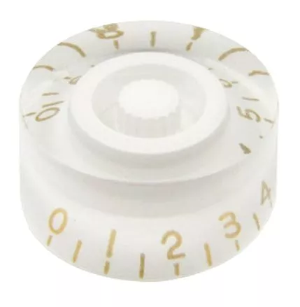 Speed knob, white with gold numbers
