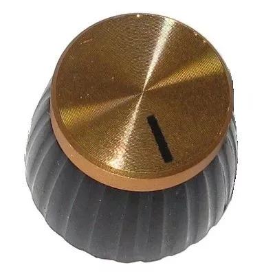 Marshall knob shaft with set-screw, gold cap