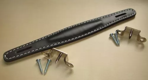 AMPEG style Leder Verstärker Griff, schwarz, gewölbt