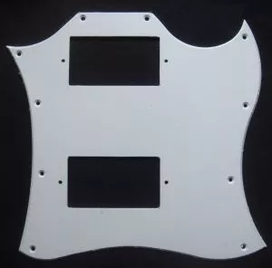 Pickguard SG style, 1 ply white