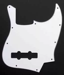 Pickguard Jazz Bass style, 3 ply, blanc