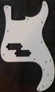 Pickguard Precision Bass style, 3 ply, blanc