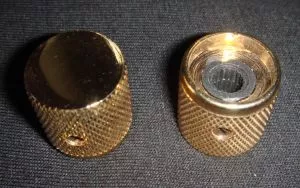 Dome knob, metal, gold, flat top
