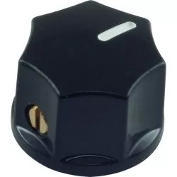 Pointer Knob Classic Small, Fluted black, 15 mm
