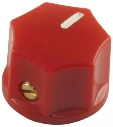 Pointer Knob Classic Small, Fluted red, 15 mm