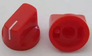 Műanyag Control forgatógomb mutatóval, piros, push on
