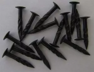 Clavos de tornillo endurecido, negro, 3 piezas