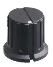 černý plastový knoflík ukazatele s bočním označením