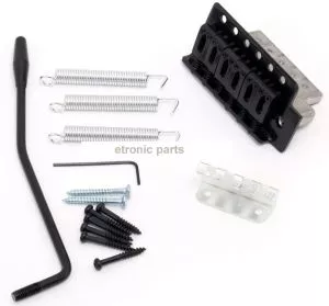stratocaster style tremolo with 6 holes, black