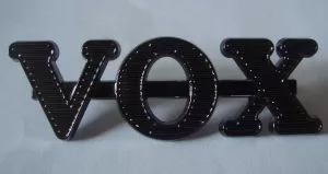 VOX logo oscuro pequeño, plata