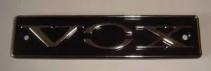 VOX Type2 Silber Logo breites Rechteck (85x20mm) Silber schwarz ohne Schrauben