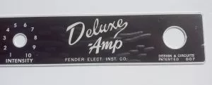 Fender előlap Deluxe amp brown face