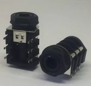 Stereo tin jack 6 pin PCB, plastica con interruttore