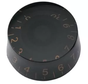 Speed knob, black with gold numbers