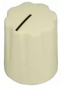 plastic knob with scalloped edge, cream
