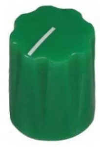 plastic knob with scalloped edge, green