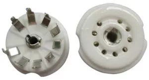 9-pin ceramic tube socket with centerpin, pc mount