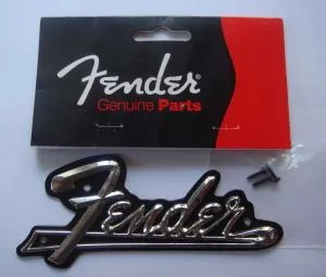 Fender Blackface Amp Logo avec Tail, métal, avec vis