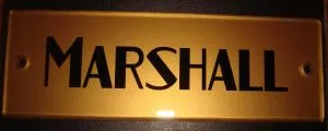 Marshall gold block logo / name plate, plexi