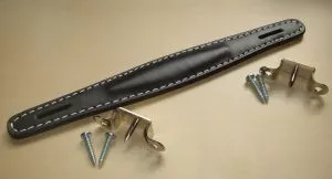 AMPEG style black leatherette handle, raised