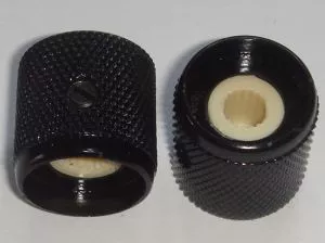 Dome knob, metal, black, flat top