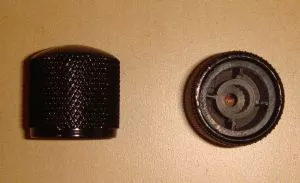 Dome botón de metal negro, convexa