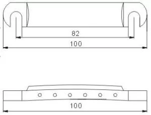 Mostek typu stop-tail, chromowany+ śruby montażowe