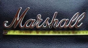 Marshall Logo, jmenovka, bílé zlato 23cm